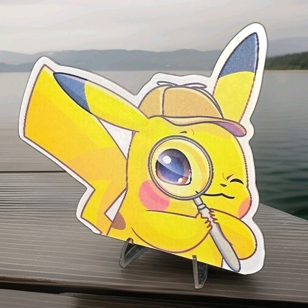 Pokemon Detective Pikachu 3D Motion Lenticular Car Laptop Decal Sticker Peeker